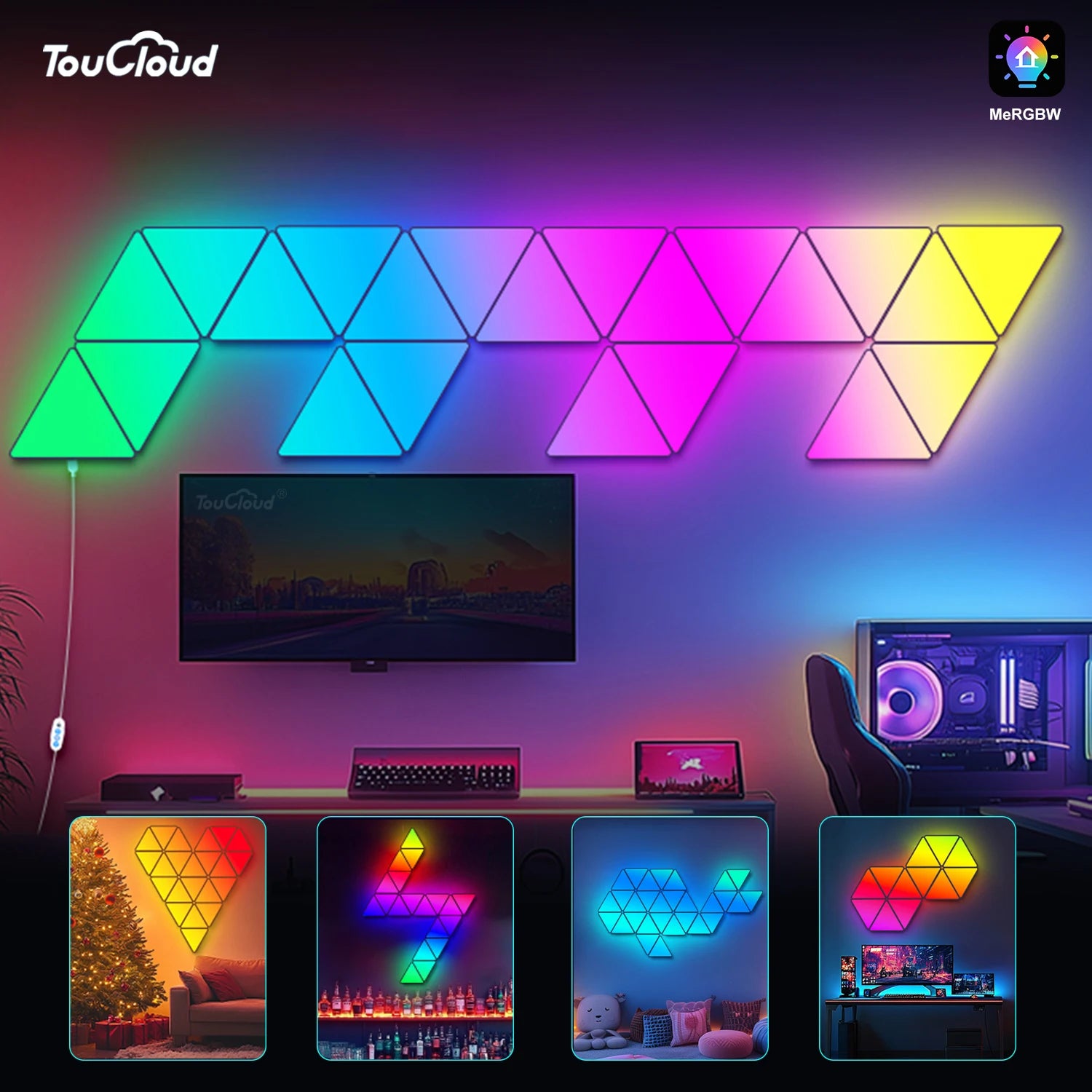 Big LED Smart Triangule Lamp RGB Wall Lights ™