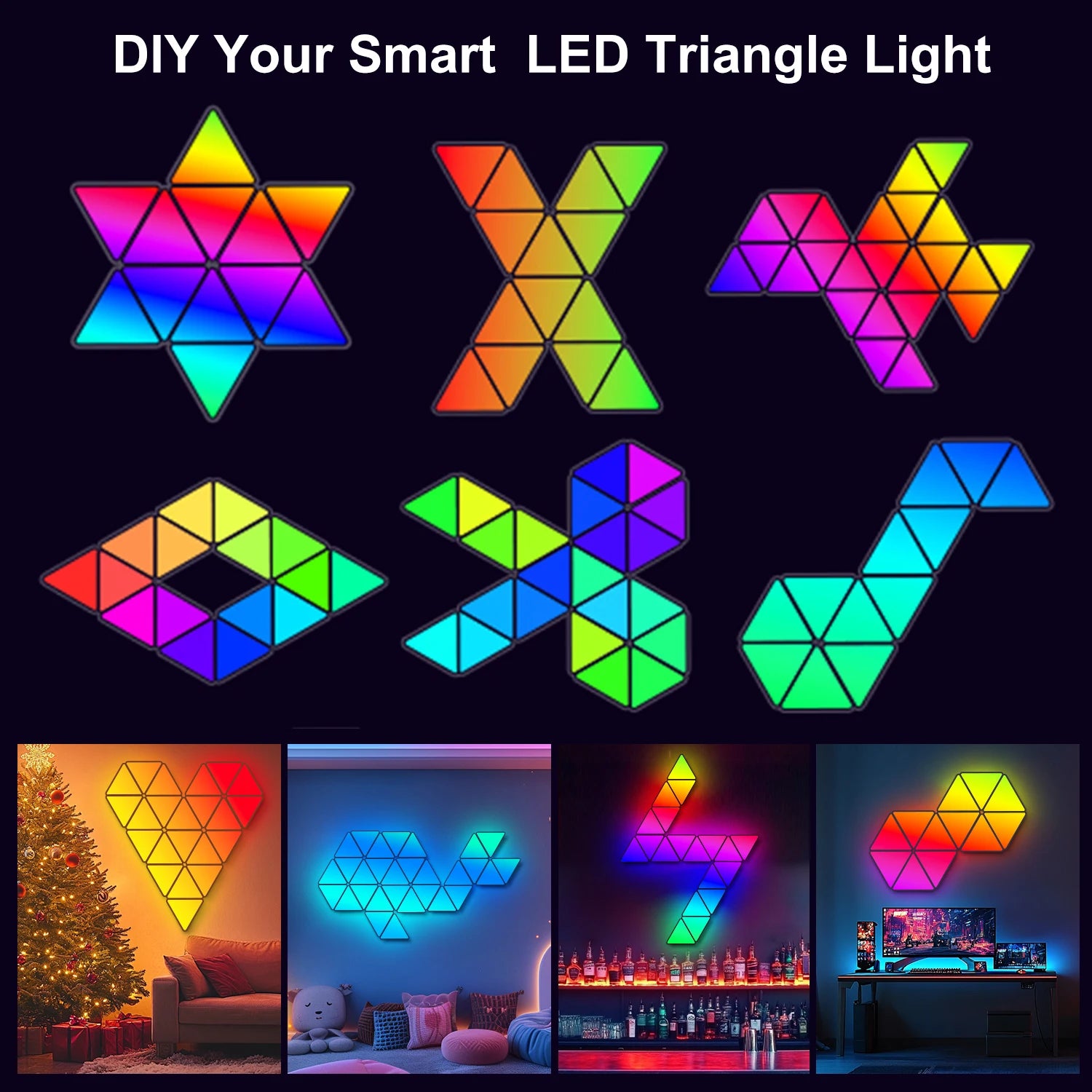 Big LED Smart Triangule Lamp RGB Wall Lights ™