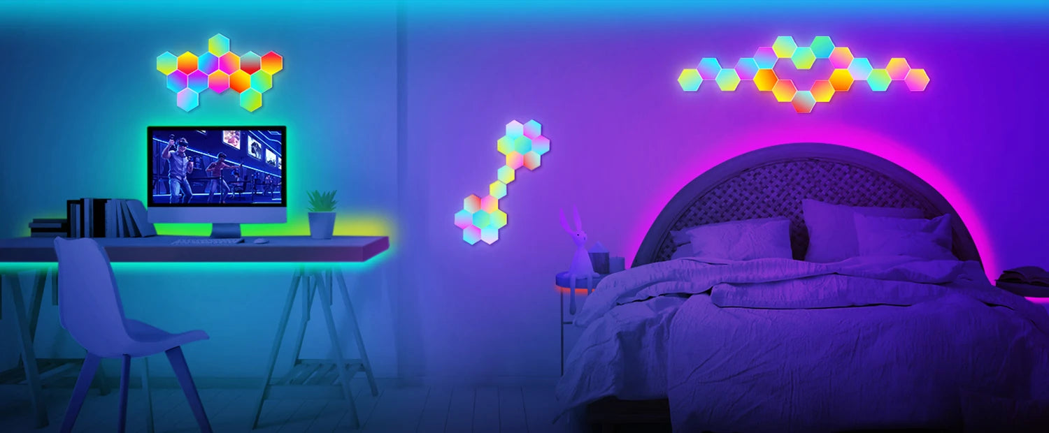 RGB Smart Hexagonal ™ Wall Lamp Color changing