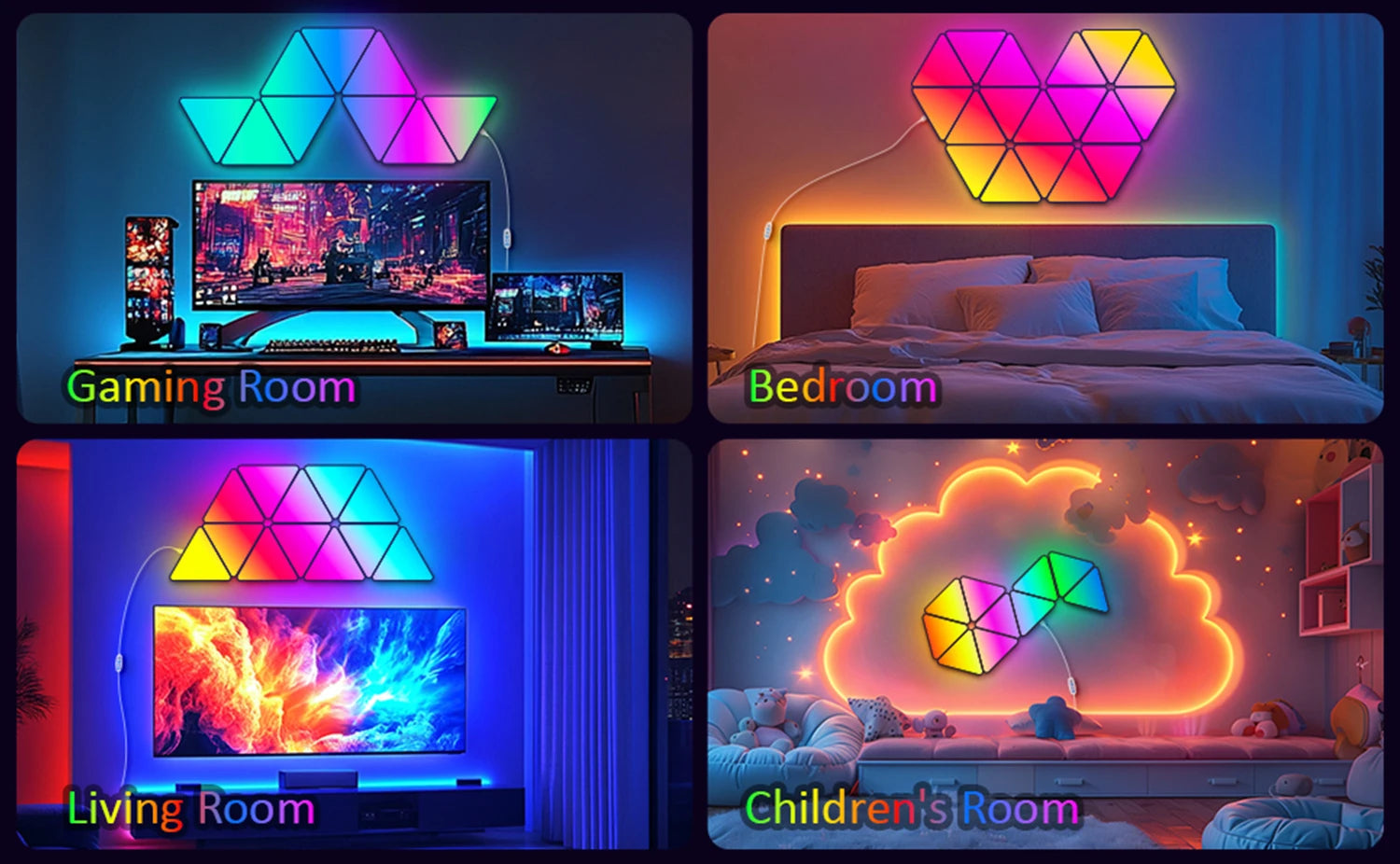 Big LED Smart Triangule Lamp RGB Wall Lights ™
