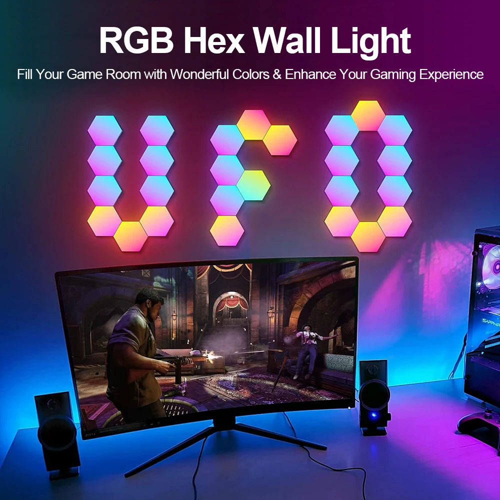 RGB Smart Hexagonal ™ Wall Lamp Color changing