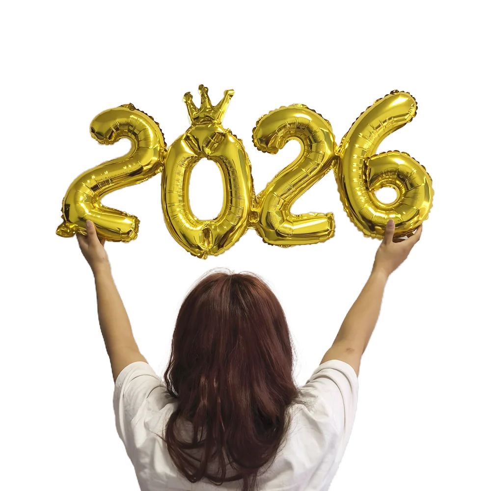 2026 Balloons Gold Numbe™