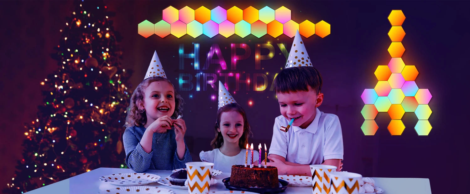 RGB Smart Hexagonal ™ Wall Lamp Color changing