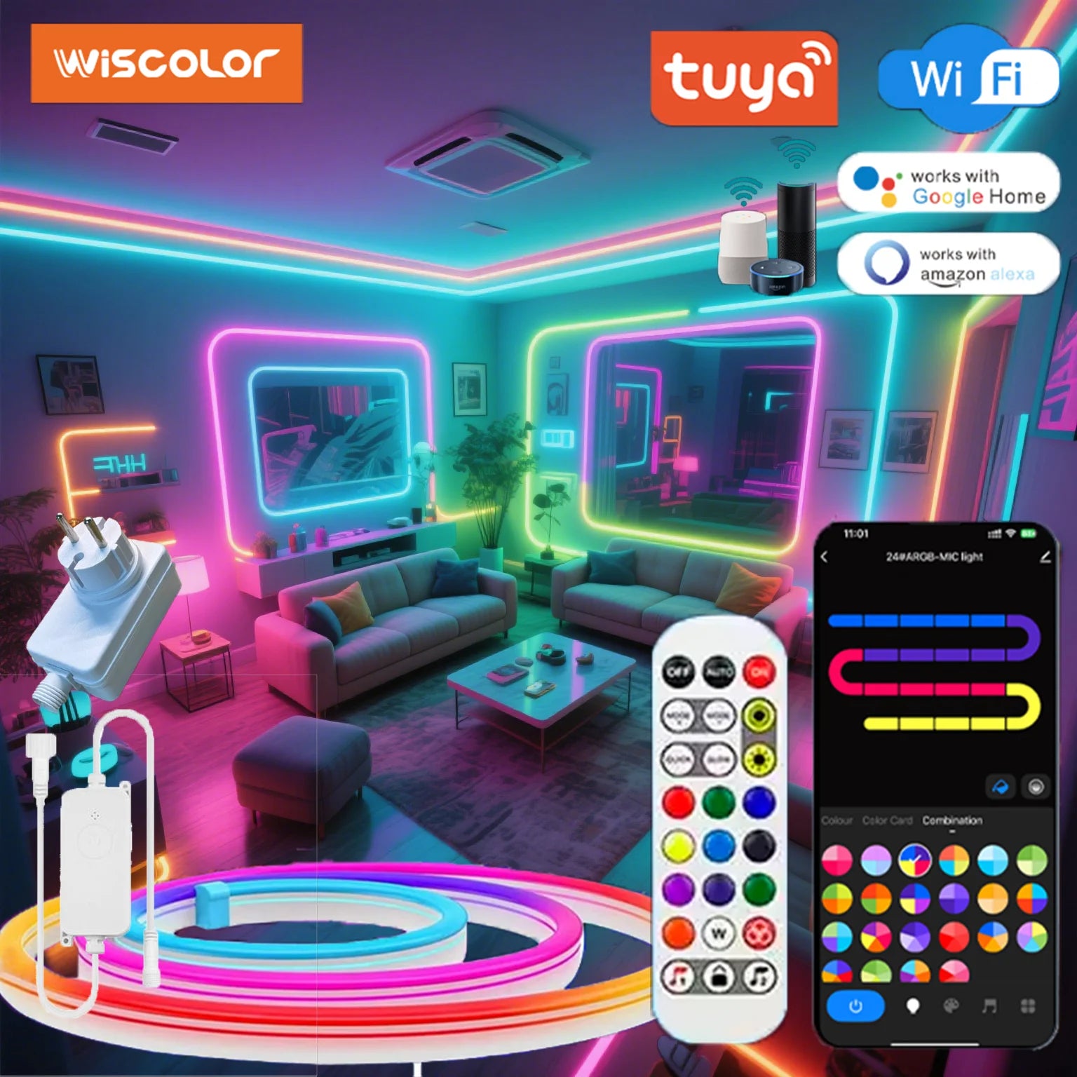 Wiscolor Tuya Wifi Plug RGBIC LED™