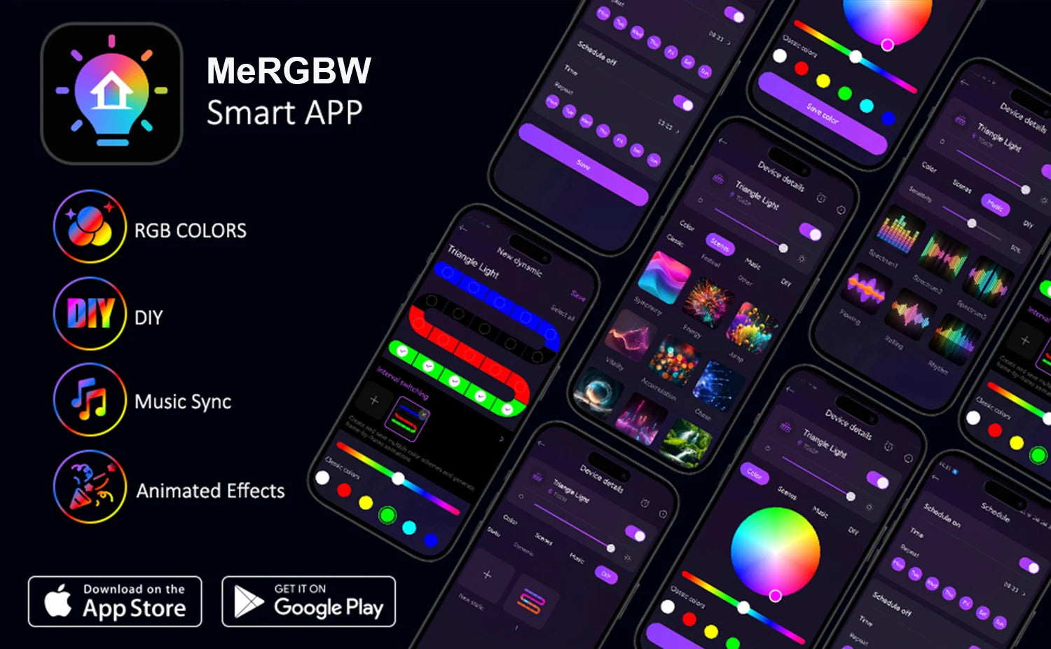 Big LED Smart Triangule Lamp RGB Wall Lights ™