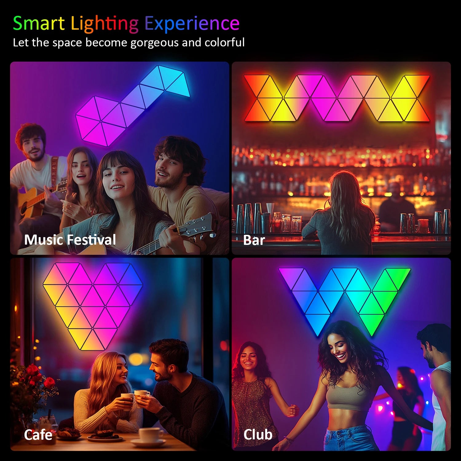Big LED Smart Triangule Lamp RGB Wall Lights ™