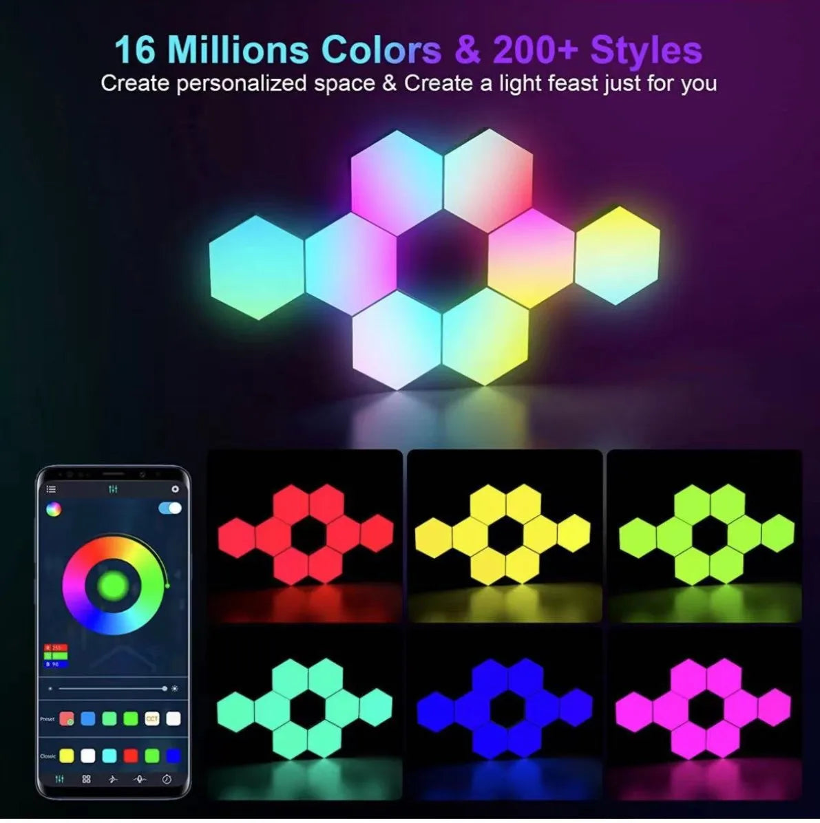 RGB Intelligent Hexagonal Wall Lamp™