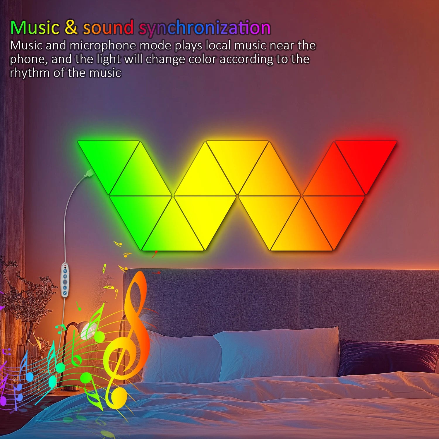Big LED Smart Triangule Lamp RGB Wall Lights ™