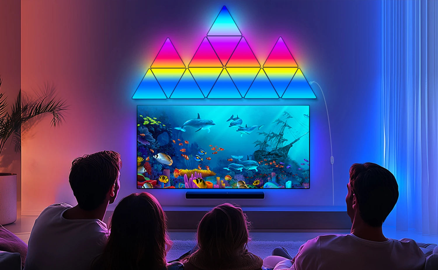 Big LED Smart Triangule Lamp RGB Wall Lights ™