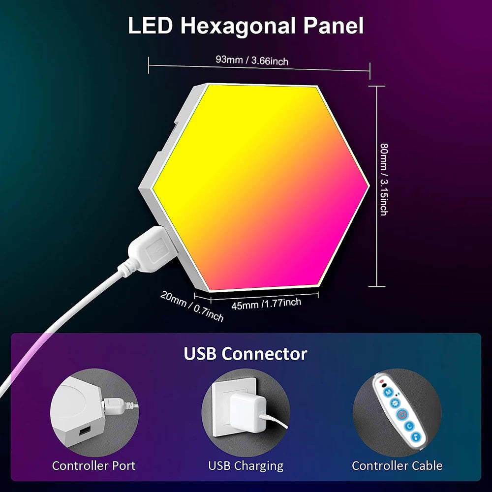 RGB Smart Hexagonal ™ Wall Lamp Color changing