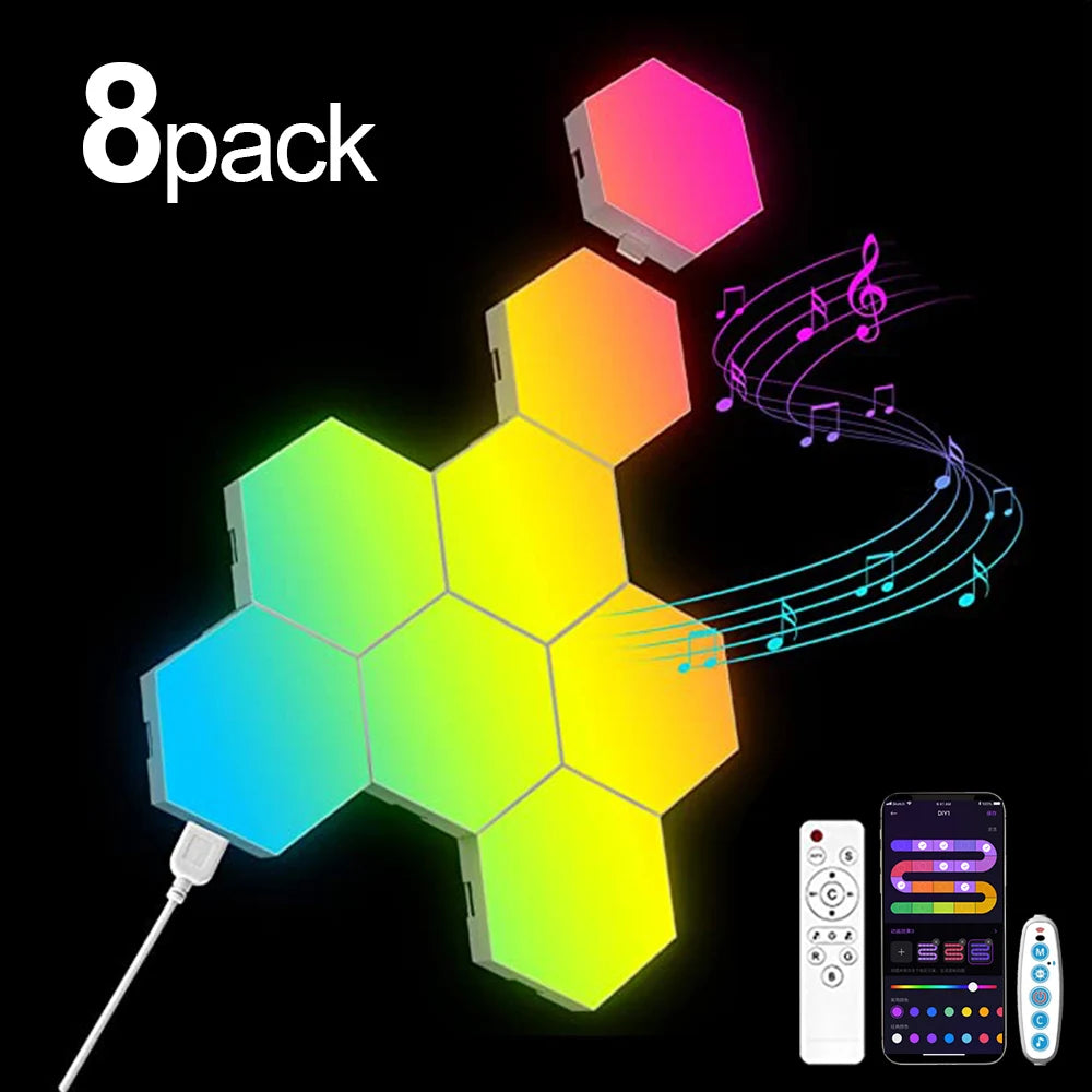 RGB Smart Hexagonal ™ Wall Lamp Color changing