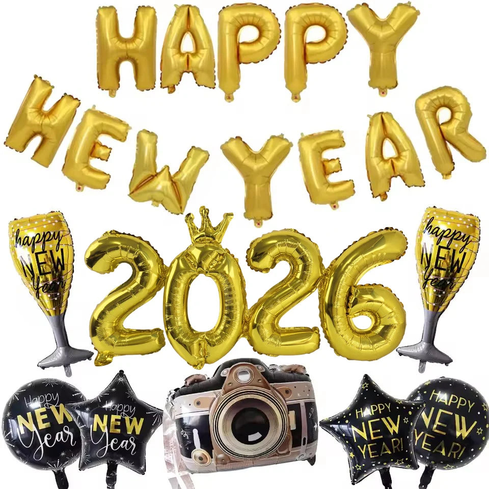 2026 Balloons Gold Numbe™