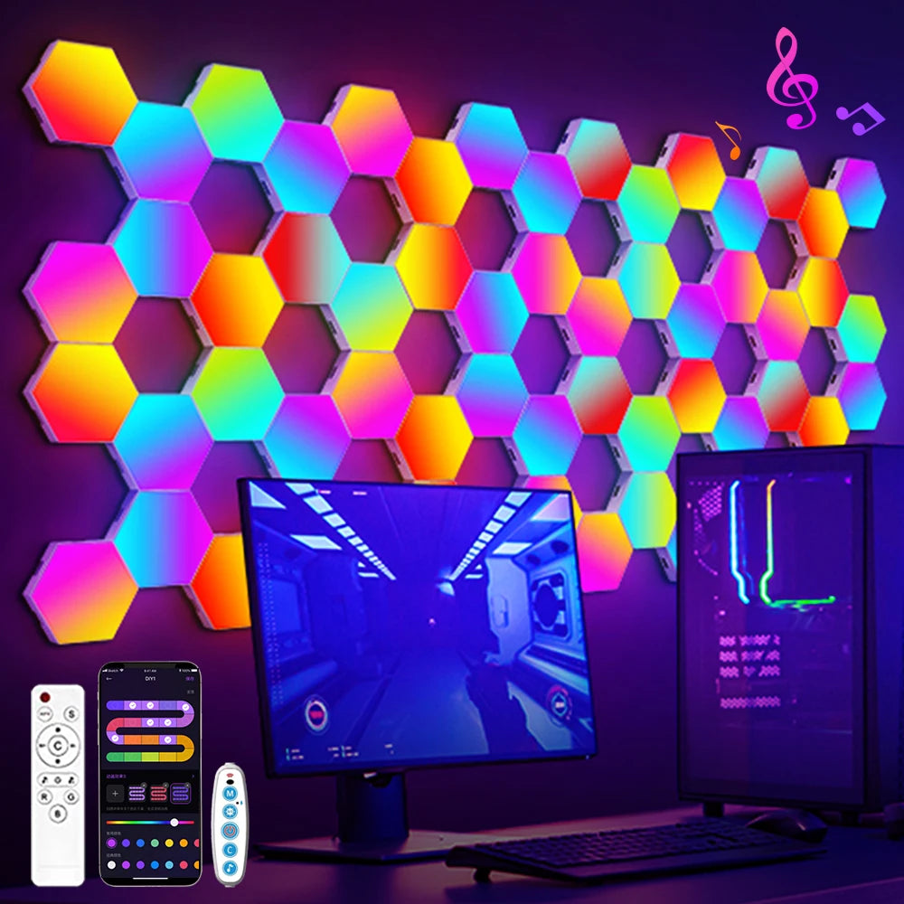 RGB Smart Hexagonal ™ Wall Lamp Color changing