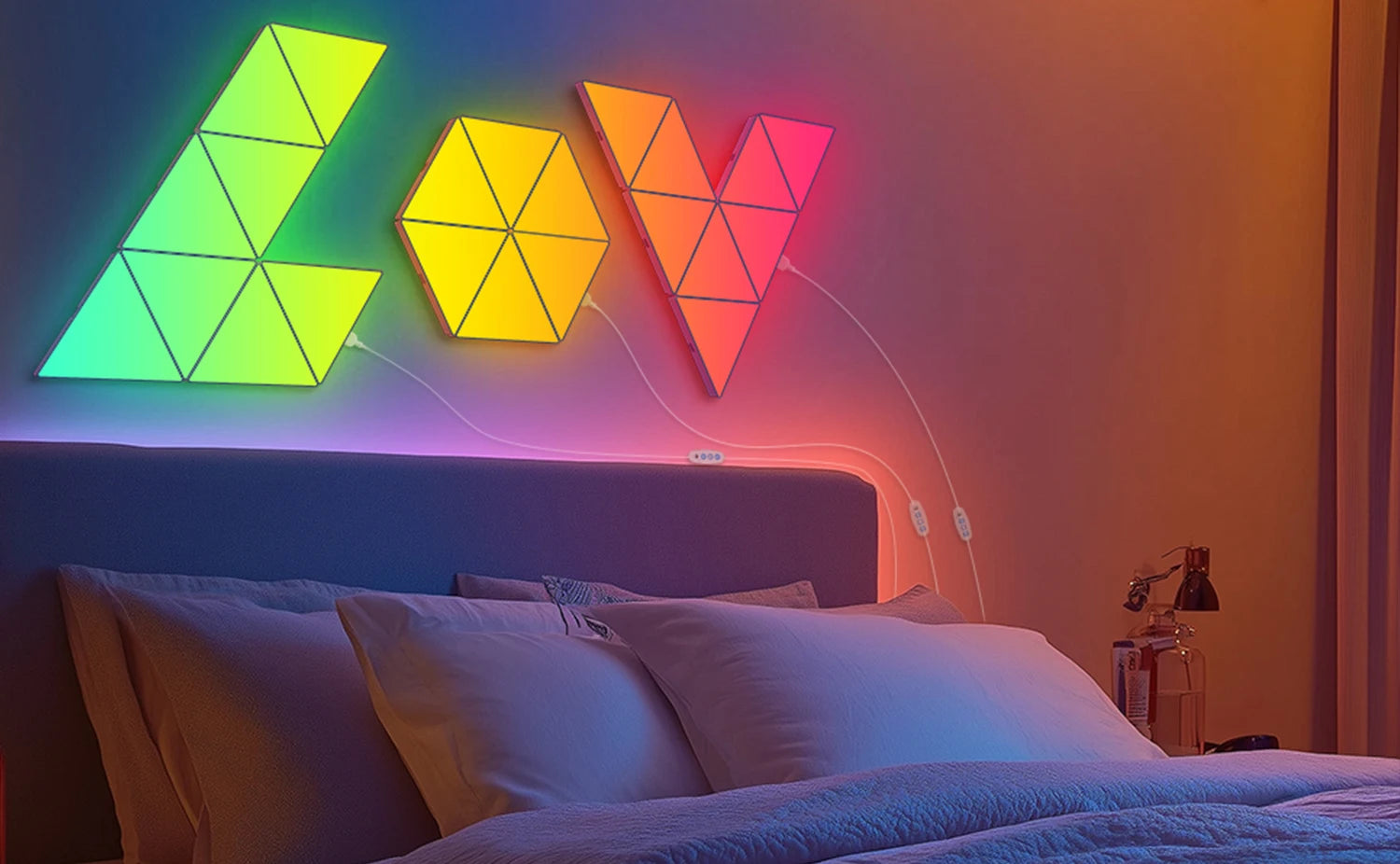 Big LED Smart Triangule Lamp RGB Wall Lights ™