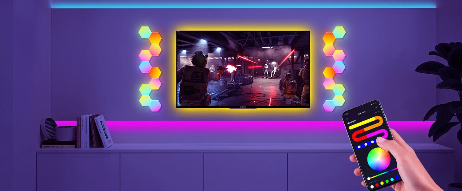 RGB Smart Hexagonal ™ Wall Lamp Color changing